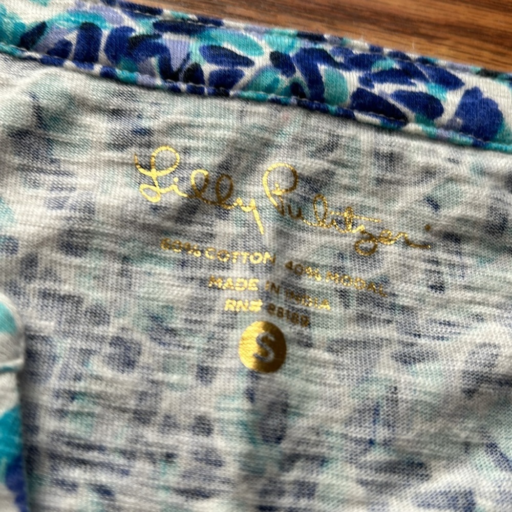 Lilly Pulitzer Joy Tunic Dress SZ Small Blue/White/Teal Pineapple All Over Print - Picture 8 of 11
